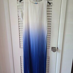 Chiffon pleated dip dyed ombre dress